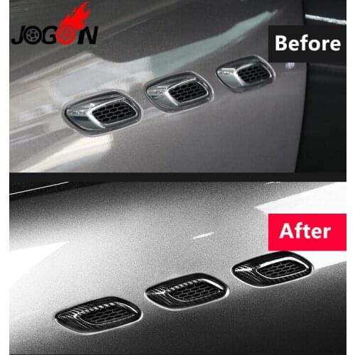 Real Dry Carbon Fiber Racing Side Fender Vent Air Intake Cover Trims for Maserati Levante S Sport 4-Door 2016-2018