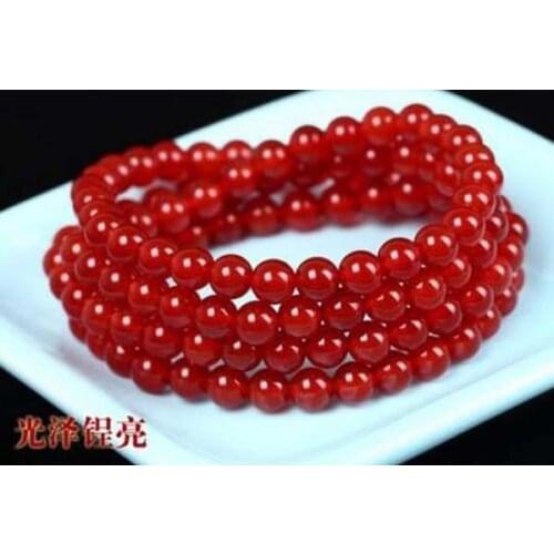 Genuine Natural Red Agate Gemstone Beads Bracelet Beless You 6 mm
