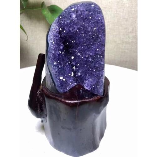 Natural amethyst raw stone purple crystal cluster block Amethyst cave cornucopian wealth degaussing decoration