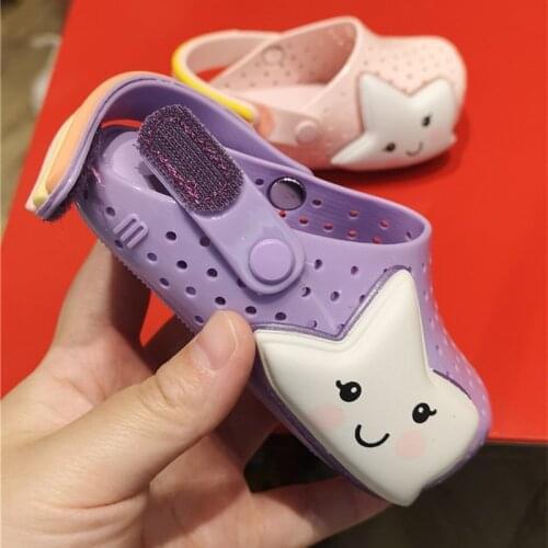 Mini Melissa 2020 New Girls Hole Sandal Children Breathable Non-Slippery Beach Slippers High Quality Summer Jelly shoes MN019