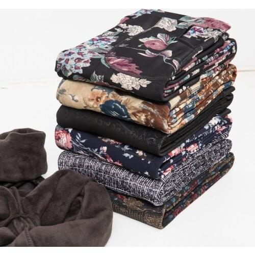 New Arrival Autumn and Winter Style Plus Velvet leggings Women Plus size XXXL Printing Flowers 20 Colors thick womens pants