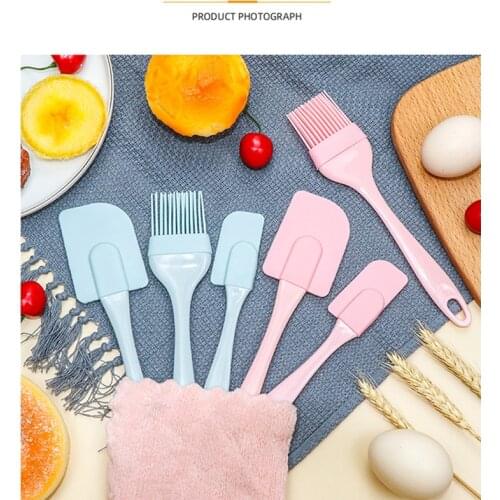 New Blue/Pink 3PCS/Set DIY Bread Cake Butter Spatula Mixer Oil Brush Kitchen Baking Tool Utensils Cooking Supplies Non-stick hot
