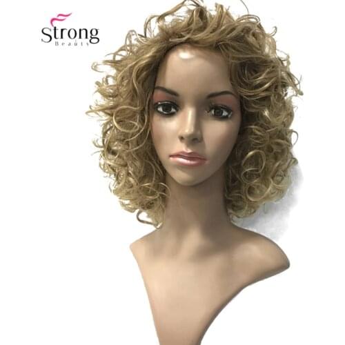 StrongBeauty Womens Wigs Short Curly Hair Synthetic Full Wig 3 Colors for Women