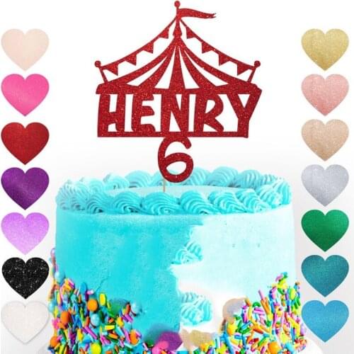Personalised glitter Circus cake topper Showman party birthday custom decoration cake topper greatest party Party Decorations