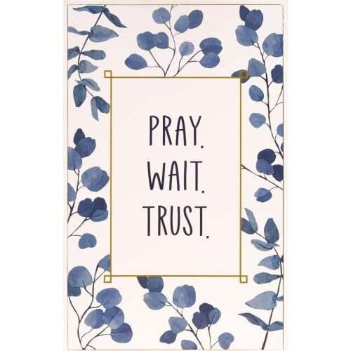LATTER-DAY LIVING - Pray Wait Trust - Positive Wall Art - Religious Wall Decor - Christian Home Decor - Wall Sign Plaque