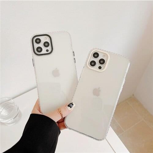 Transparent Phone Case For iphone 12 11 Pro Max Mini X XR XS 7 8 Plus SE 2020 Soft TPU Camera Protective Back Cover