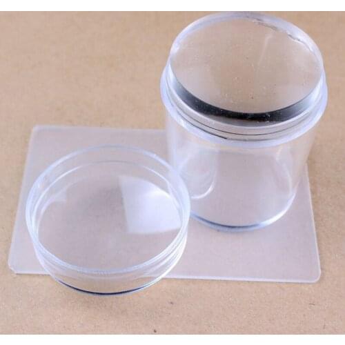 1Pcs Big Clear Jelly Stamper 4cm Transparent Nail Stamping Stamp Scraper Polish Print Transfer Nail Art Stamper Tool