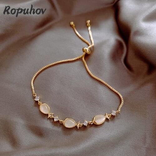 Ropuhov 2021 New Korean Fashion Jewelry Woman Gift Bangles for Charm Bracelets Stainless Steel Luxury Designer Channel Wholesale
