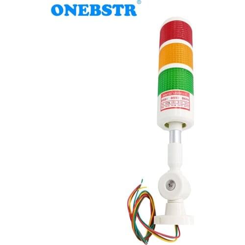 HNTD 24V LED Warning Light Semaphore Indicator Lamp TD60 3 Color Fold Type Buzzer Often Bright CNC Machine Tools Free Shipping