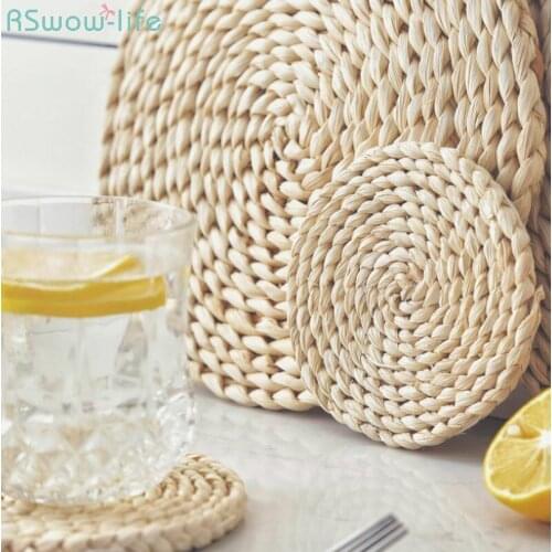 Japanese-Style Natural Corn Fur Woven Cushion With Thicker Heat-Insulating Tea Cup Cushion Heat-Resistant Cushion Skid-Proof