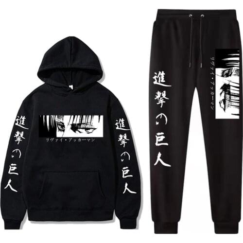 Anime Attack on Tatin Hoodies Pants Suit For Men Women Sweatshirt Suit Unisex Autumn Winter Clothes