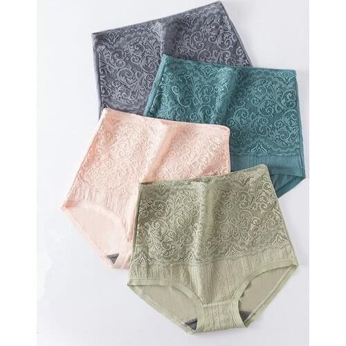 High Waist Panties Women Underwear Sexy Lace Panties Bodyshaper Female Underpants Seamless Brief Knickers Mesh Graphene Lingerie