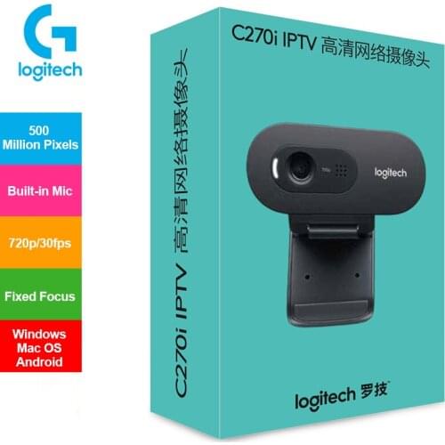 Logitech C270i IPTV HD 720p Video Calling Webcam Built-in Microphone with USB2.0 Mini Computer Camera for PC Laptop