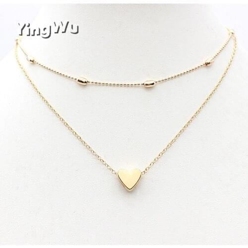 Yingwu Brand Stella DOUBLE HORN PENDANT HEART NECKLACE GOLD Dot LUNA Necklace Women Phase Heart Necklace Drop shipping