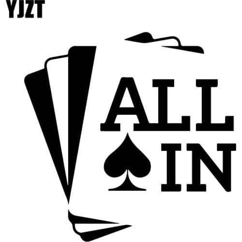 YJZT 16CM*16.3CM Modern Popular Car Decals Poker Pattern Hot Vinyl Car Stickers Black/Silver C30-0342