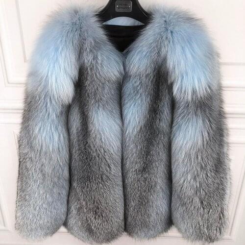 YOLOAgain 2021 Winter Warm Women Ladies Long Real Fox Fur Coat Jacket Outerwear