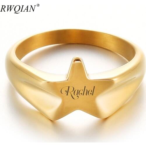 Women Personalized Custom Name Ring Gold Silver Color Stainless Steel Customized Nameplate Rings for Female Wedding Ring Jewelry