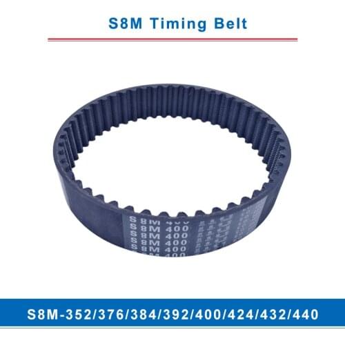 Timing belt S8M-352/376/384/392/400/424/432/440 teeth pitch 8 mm circular teeth belt width 20/25/30/40 mm for 8M timing pulley