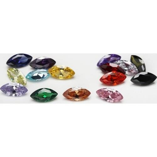 1PCS Per Colors Total 15pcs Size 4mm ~ 10mm Marqiuse Shape Loose Cubic Zirconia Stone Synthetic CZ