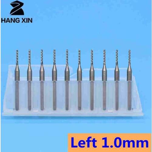 10PCS 1.0mm 0.8mm Titanium left hand down cut Corn Teeth Bit PCB Mill 1.2mm 1.5mm 1.6mm Cutter End Mill