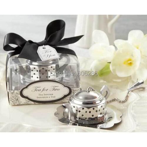 100pcs/LOT Tea for Two Teapot Tea Infuser Indian wedding favors and gifts for guest