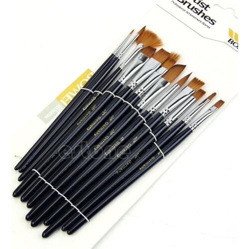 12Pcs/set Acrylic Art Craft Artist Oil Watercolor Painting Paint Brush