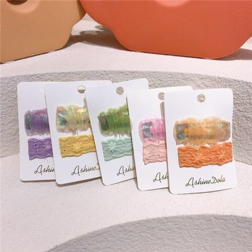 2 Pcs New Sweet Girl Princess Beautiful Colorful Folds Mesh BB Clip Fashion Korean Childrens Embroidery Flower Hairpin Headwear