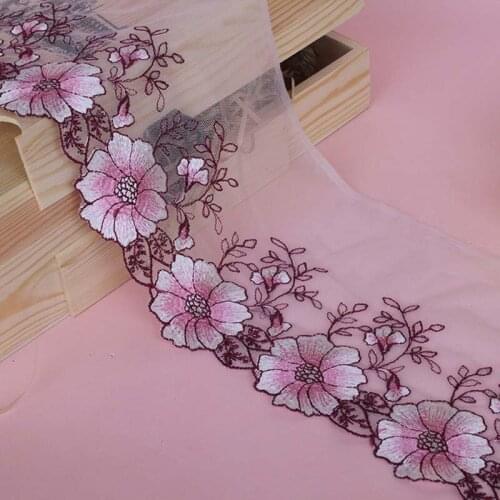 20Yards Pink Dark Blue Lace Fabric Accessories Sewing DIY Handmade Tablecloths Curtains Necklaces Flower Laces Trims Cloth Decor