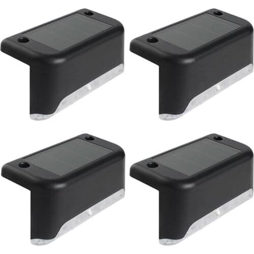 4Pcs LED Solar Stair Lamp IP65 Waterproof Outdoor Pathway Yard Patio Stairs Steps Fence Lamp Solar Night Light Garden Decoration