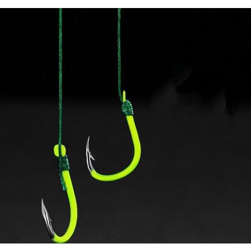 5PCS/Double hooks fishing barbed fishhooks New type of anti-wound squid line double tied finished hand squid hook