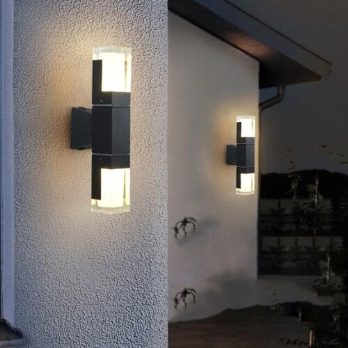 Outdoor led double wall lamp waterproof indoor External intelligent sensing acrylic corridor garden exterior aise IP65 terraza
