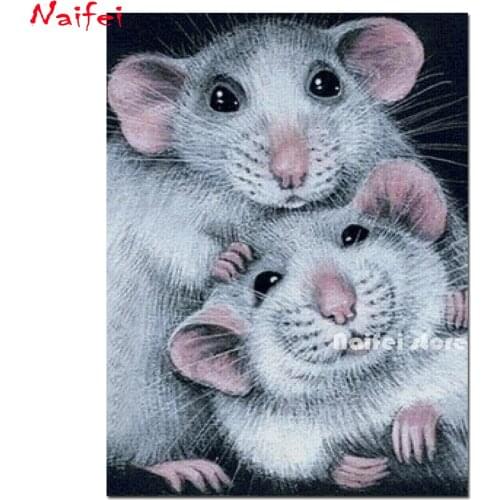 Full Square/Round Drill 5D DIY Diamond Painting"little mouse"Diamond Embroidery Cross Stitch Rhinestones Year of the Rat gift
