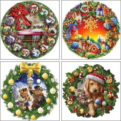 Huacan Diamond Painting New Christmas Tree Pendant DIY Diamond Mosaic Cartoon Embroidery Handmade Gift