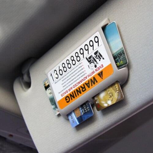 Car Visor Business Card Holder Storage Box Plug-In Card Temporary Parking Card Board