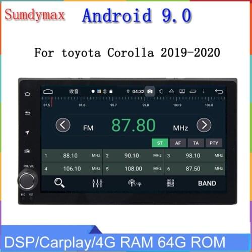 One din special android 10 car dvd player for Corolla 2019 2020 car multimedia gps glonass 4g ram 64g rom auto radio wifi DSP