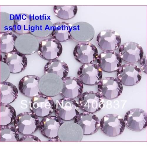 Free Shipping! 1440pcs/Lot, ss10 (2.7-2.9mm) High Quality DMC Light Amethyst Iron On Rhinestones / Hotfix Rhinestones