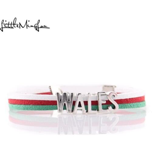 Little MingLou Infinity love WALES Bracelet heart Charm bracelets & bangles for Women men leather braid suede country jewelry