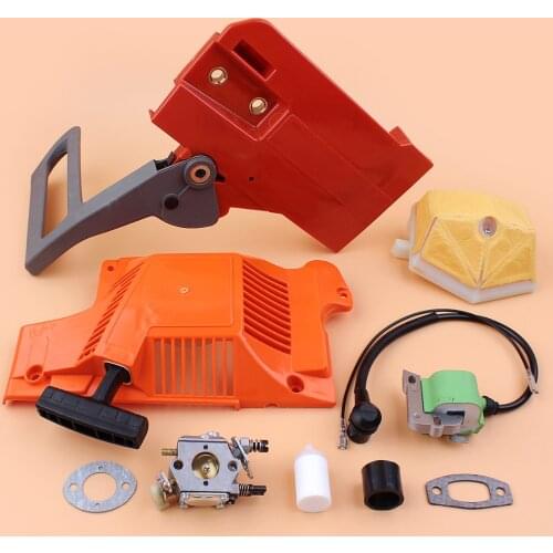 Chain Brake Handle Clutch Cover Carburetor Starter Ignition Coil Air Filter Kit fit Husqvarna 50 51 55 Rancher Chainsaw Parts