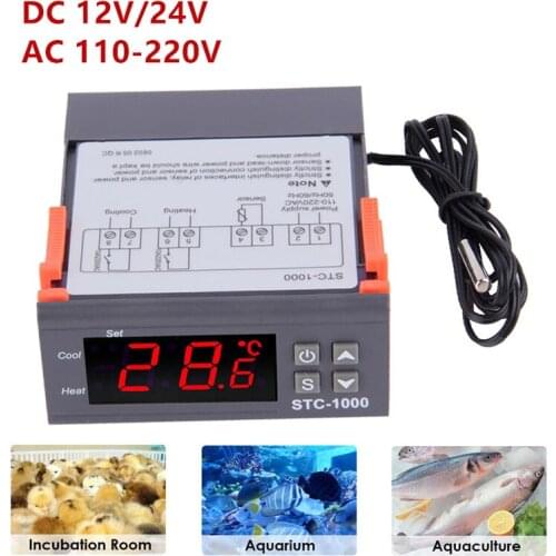 Dreamburgh 10A 250VAC Digital LED Temperature Controller Instrument For Incubator Cooling Heating Switch Thermostat NTC Sensor