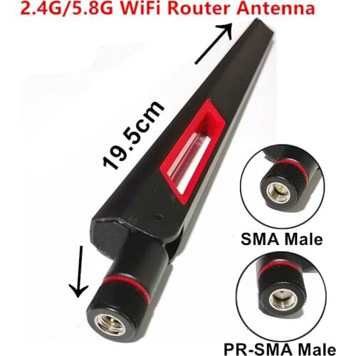 12dbi 5G WIFI Antenna 2.4G 5.8G Dual Band Universal Antennas Amplifier RP SMA Male For ASUS WLAN Router Antenne Booster