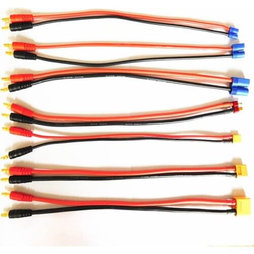 EC2/EC3/EC5/XT30/XT60/XT90/Deans Charge Lead to 4mm Banana Plugs Charge Cable Silicone Wire 30CM