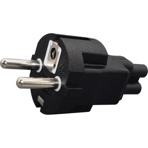 EU 4.8MM Mains Power Cable plug adapter EU PLug to IEC320 C5 Clover Leaf adapter plug