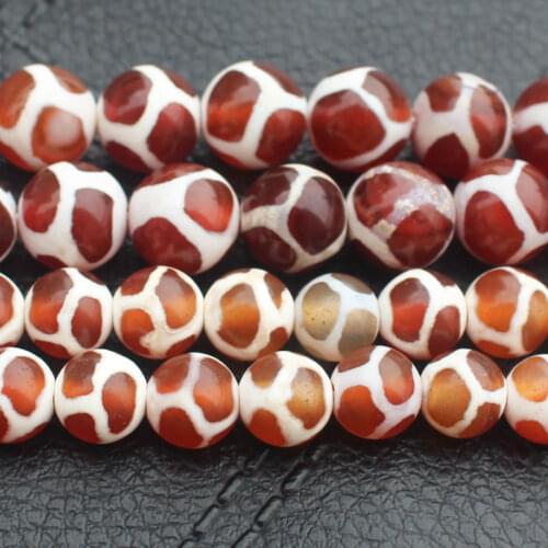 Smooth Red FuShou 6-12mm Dzi agates Round Beads 14.5"For DIYJewelry making! Mixed wholesale for all items