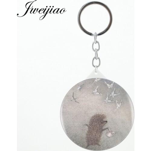 JWEIJIAO Hedgehog Pictures Printing Tools Accessories Mirrors keychains 2019 new products Portable mirror for gift H222