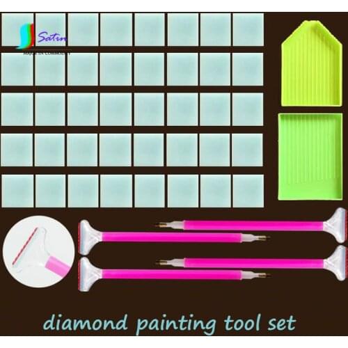 Preferential Useful DIY Diamond Painting Tool Set,Fast Diamond Painting Tool Pen+Glue Clay Wax+Diamond Storage Plate S0015L