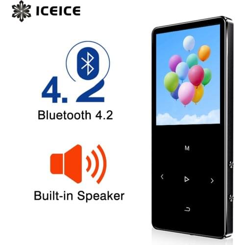ICEICE MP3 Player with Bluetooth Touch Keys Built-in Speaker 8GB 16GB 32GB 40GB HiFi Portable Walkman Radio FM Recording MP 3