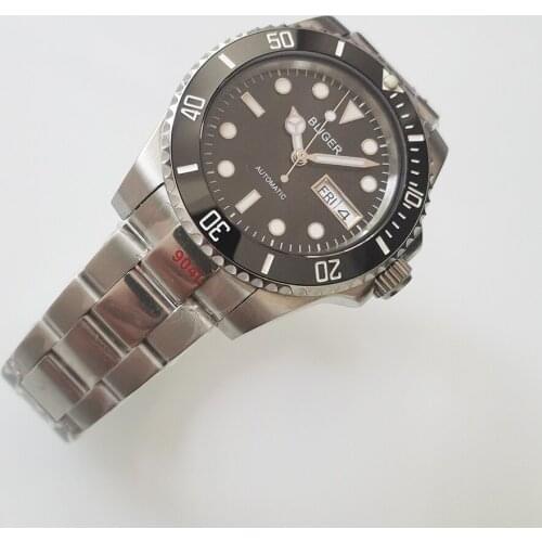 Bliger 40mm Sapphire Glass Automatic Mens Watch Black Dial NH36 Movement