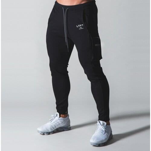Men Joggers Sweatpants Cotton Casual Pocket Trousers Mens Gym Clothes Workout Pants Fitness Training Bodybuilding Sport Pants