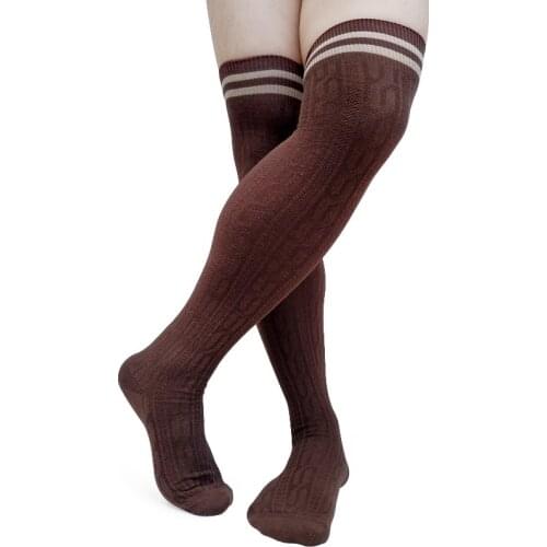 Men Thick Winter Socks Striped Over Knee Mens Business Stocking Formal Fashion Long socks Sexy Knitted Brand Hose