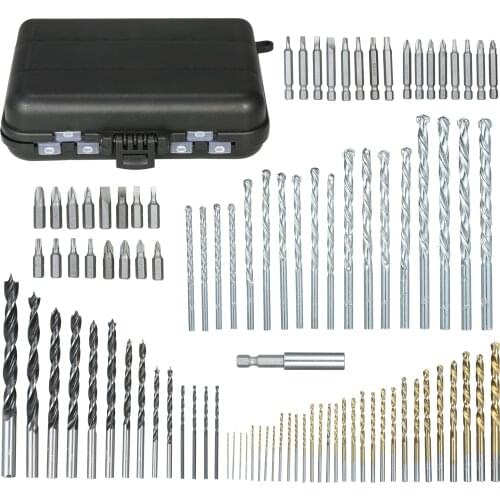 95pcs Drill&Bit Set Screw Bits Wood Drill Bits Masonry Drill Carpenter Drill Metal Drill Woodworking Drilling Bit set with Case